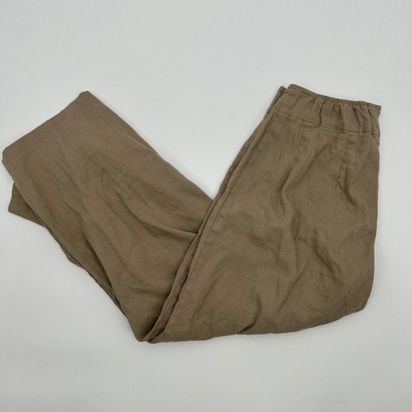 Avenue Montaigne Alex F1159 Linen‎ Blend Stretch Wide Leg Crop Pants Size 10 - Picture 1 of 5